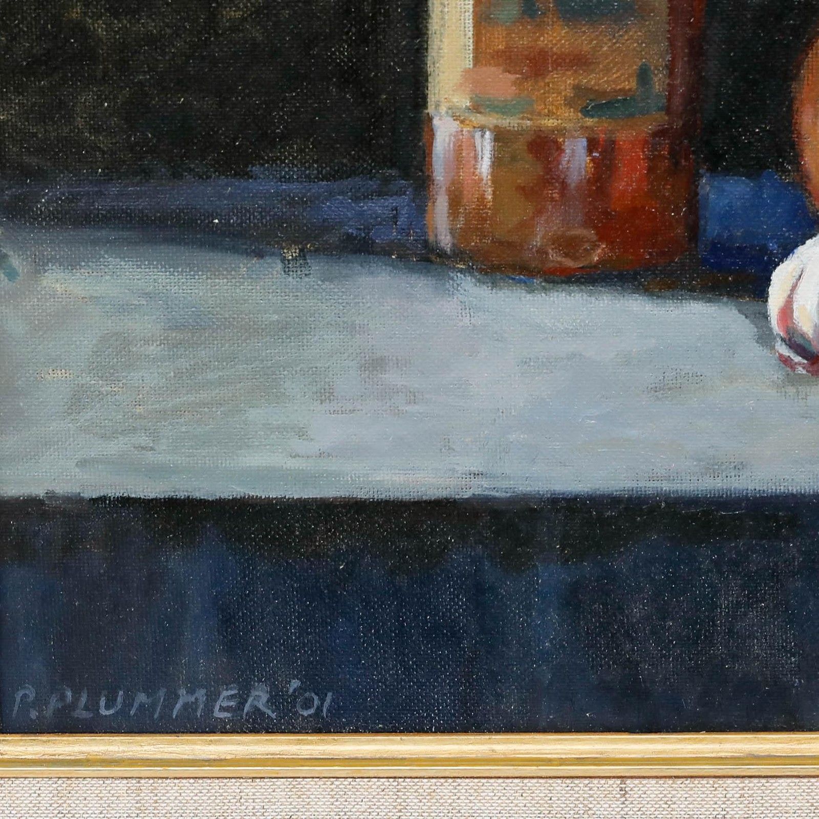 Pauline Plummer (B.1933) Framed Contemporary Oil, Crocks With Garlic photo buy