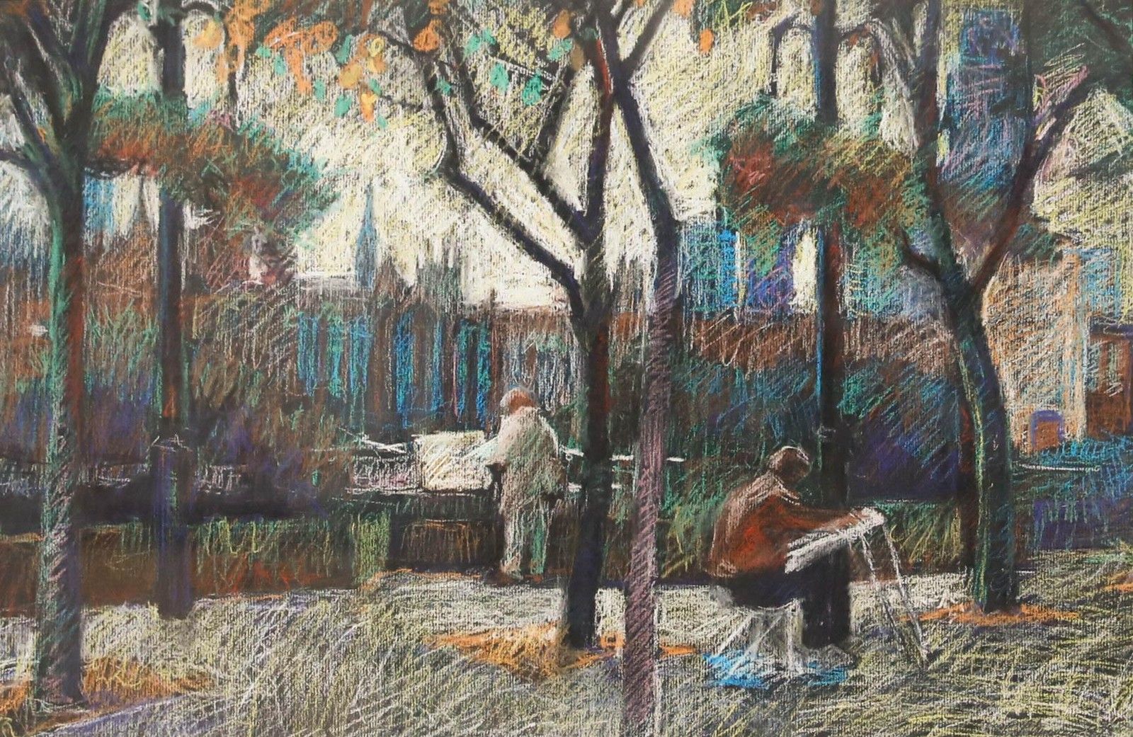 Pauline Plummer (B.1933) 1997 Pastel, Hans Schwartz On Bank Side photo furniture
