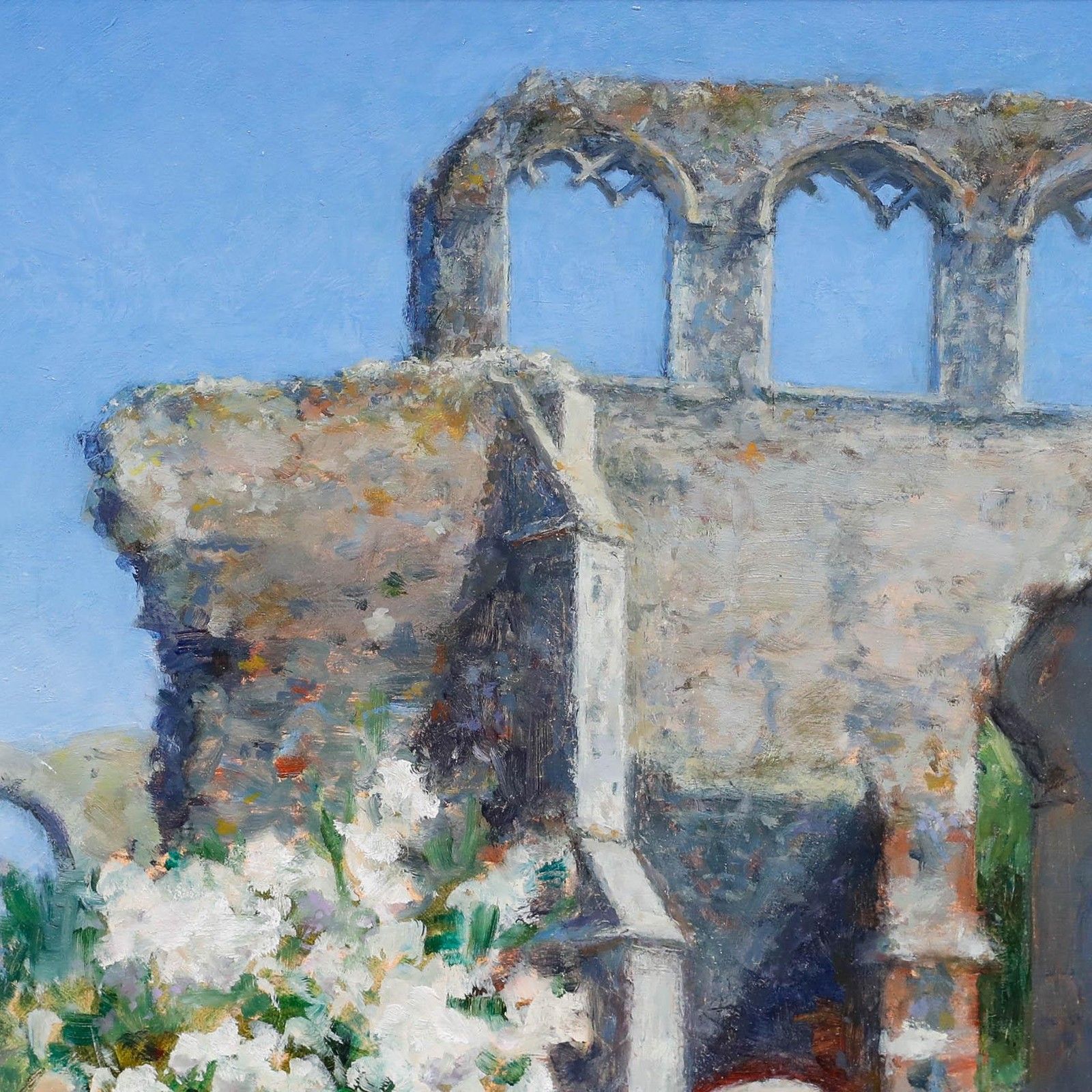 Pauline Plummer (B.1933) 2010 Oil, Abbey In Bloom photo Art