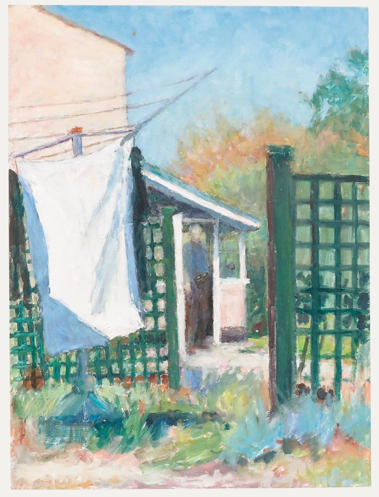 Pauline Plummer (B.1933) 20th Century Oil, In The Greenhouse