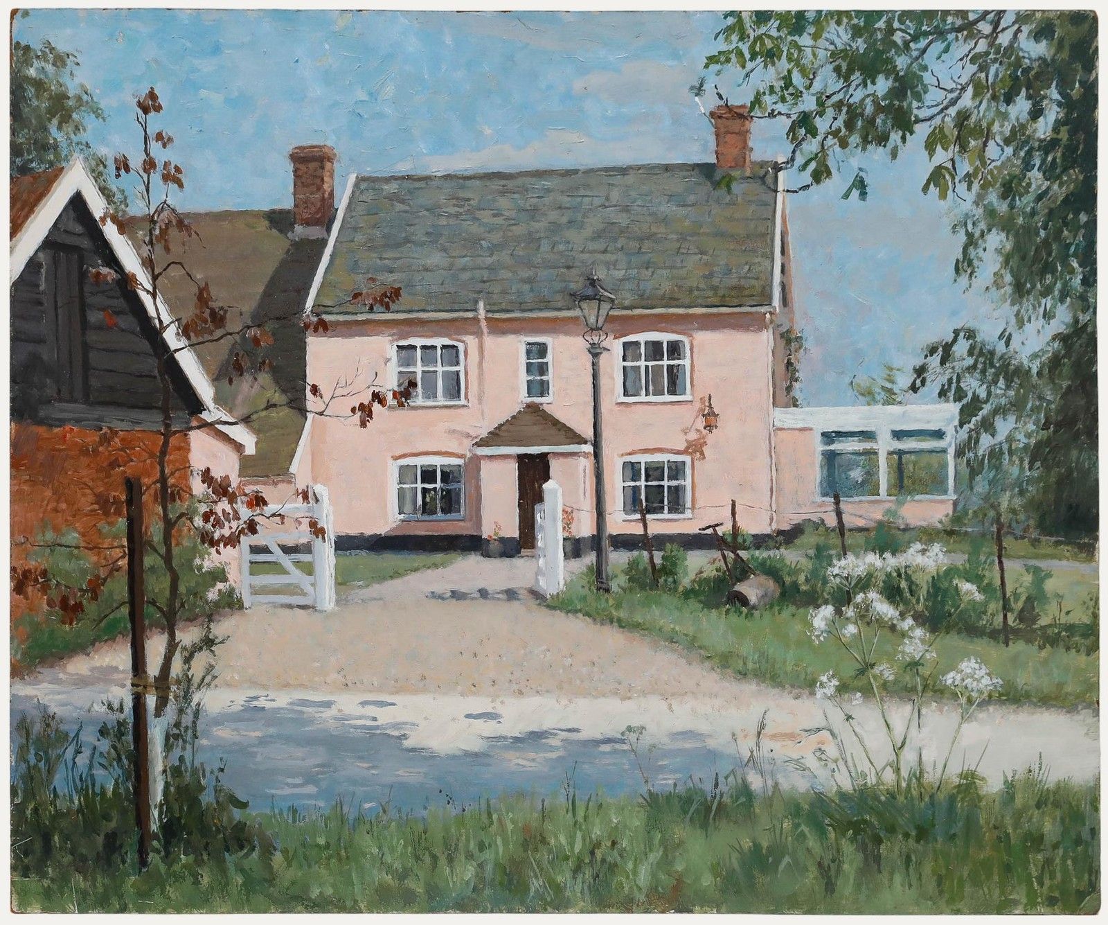 Pauline Plummer (B.1933) 20th Century Oil, Farm At Horham