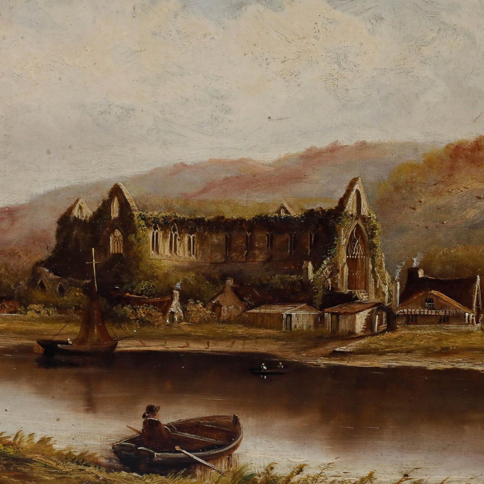 Henry Harris (1852 1926)  19th Century Oil, Tintern Abbey photo Art