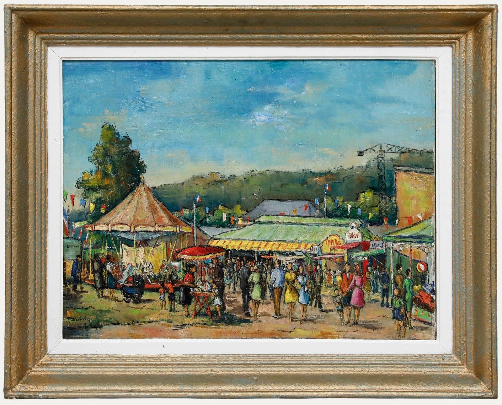 Roland Dufils (1920 1973)  Mid 20th Century Oil, Day At The Fair
