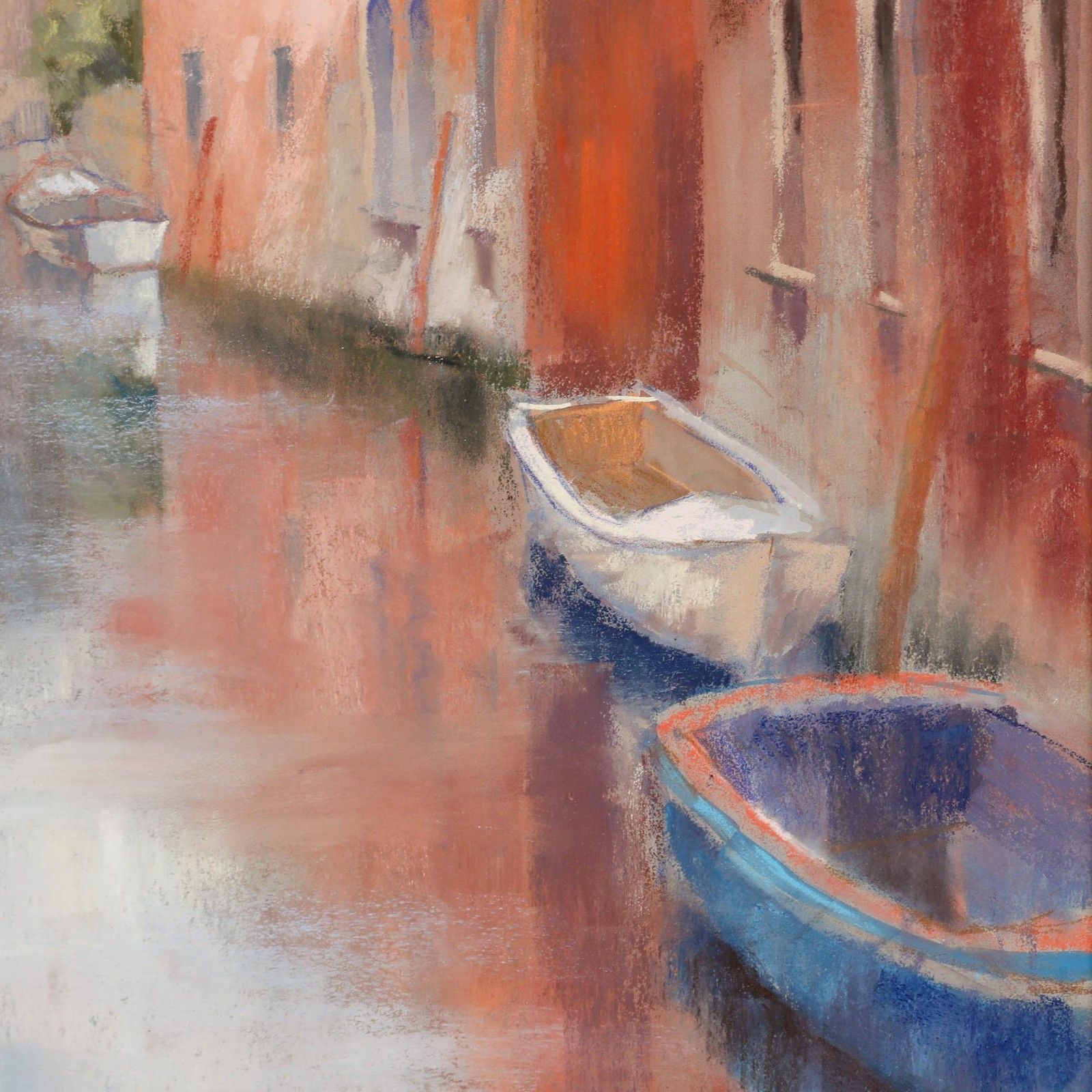 Jane Lampard Framed Contemporary Pastel, Side Canal, Dorsoduro photo Art