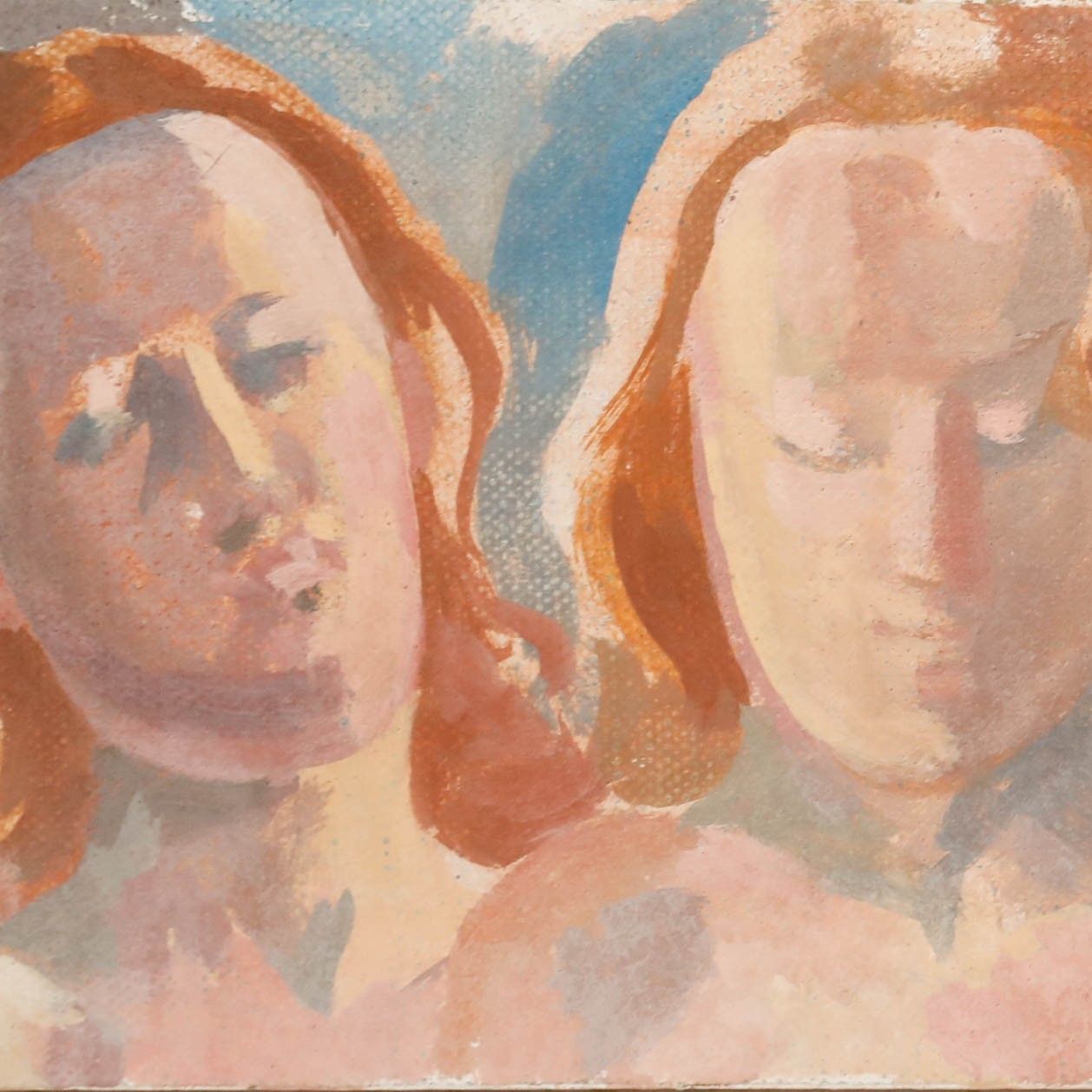 Bernadette Kelly (B.1933) 20th Century Oil, Five Heads photo Art