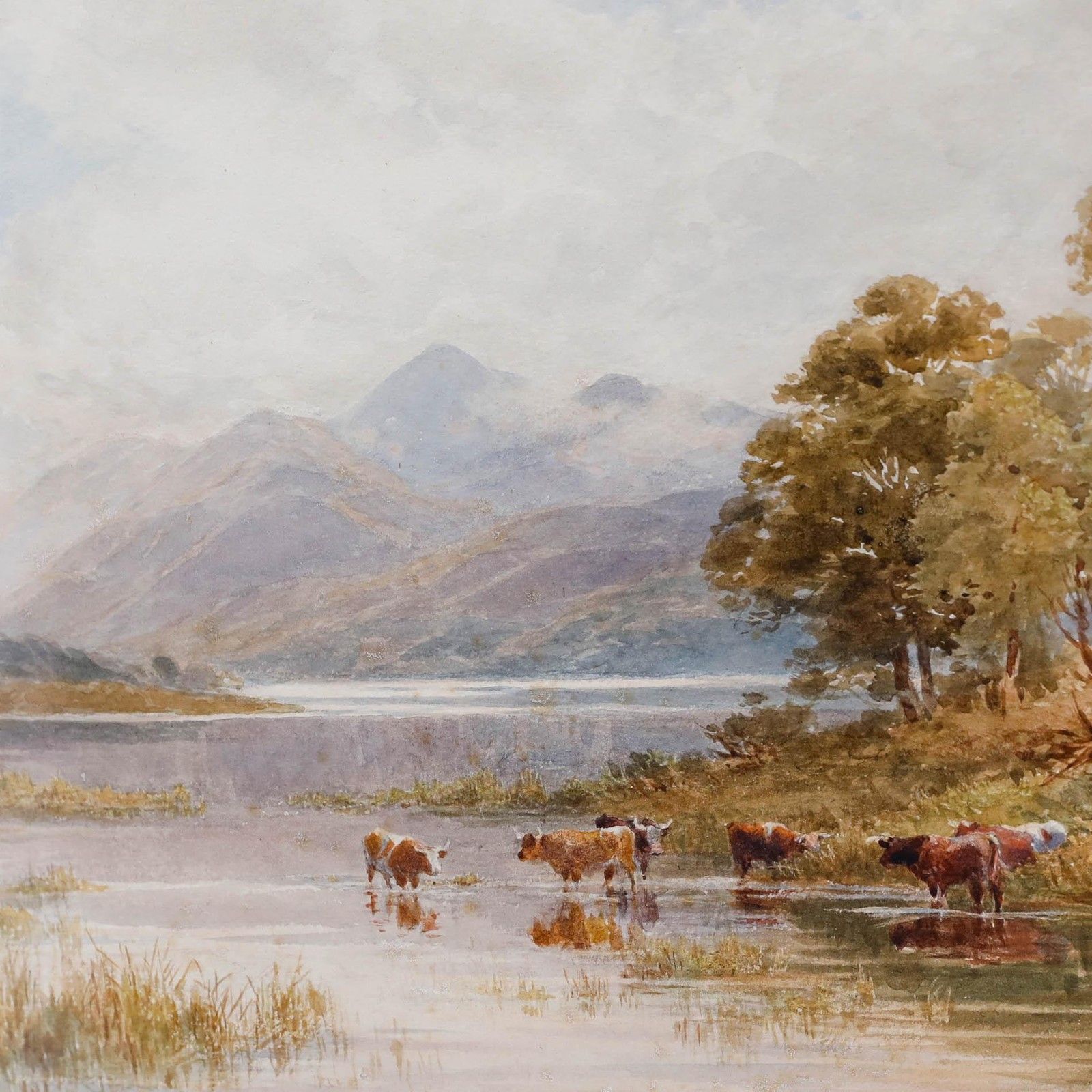 Alfred Powell (1837 1905) Framed Oil, Skiddaw From Derwentwater photo 395.0