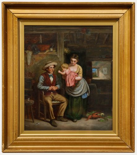 Frederick Johnston (Fl.1855 1868) Framed Oil, Reaching For Father