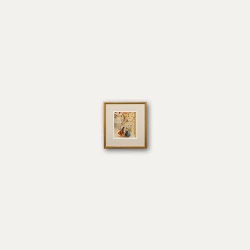 Early 20th Century Watercolour Continental Street photo vinterior