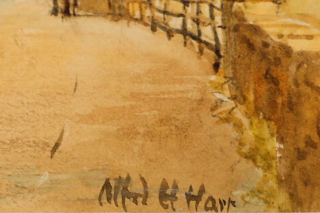 Alfred Henry Hart (1866 1953) Framed Watercolour, Burton Bradstock photo vinterior
