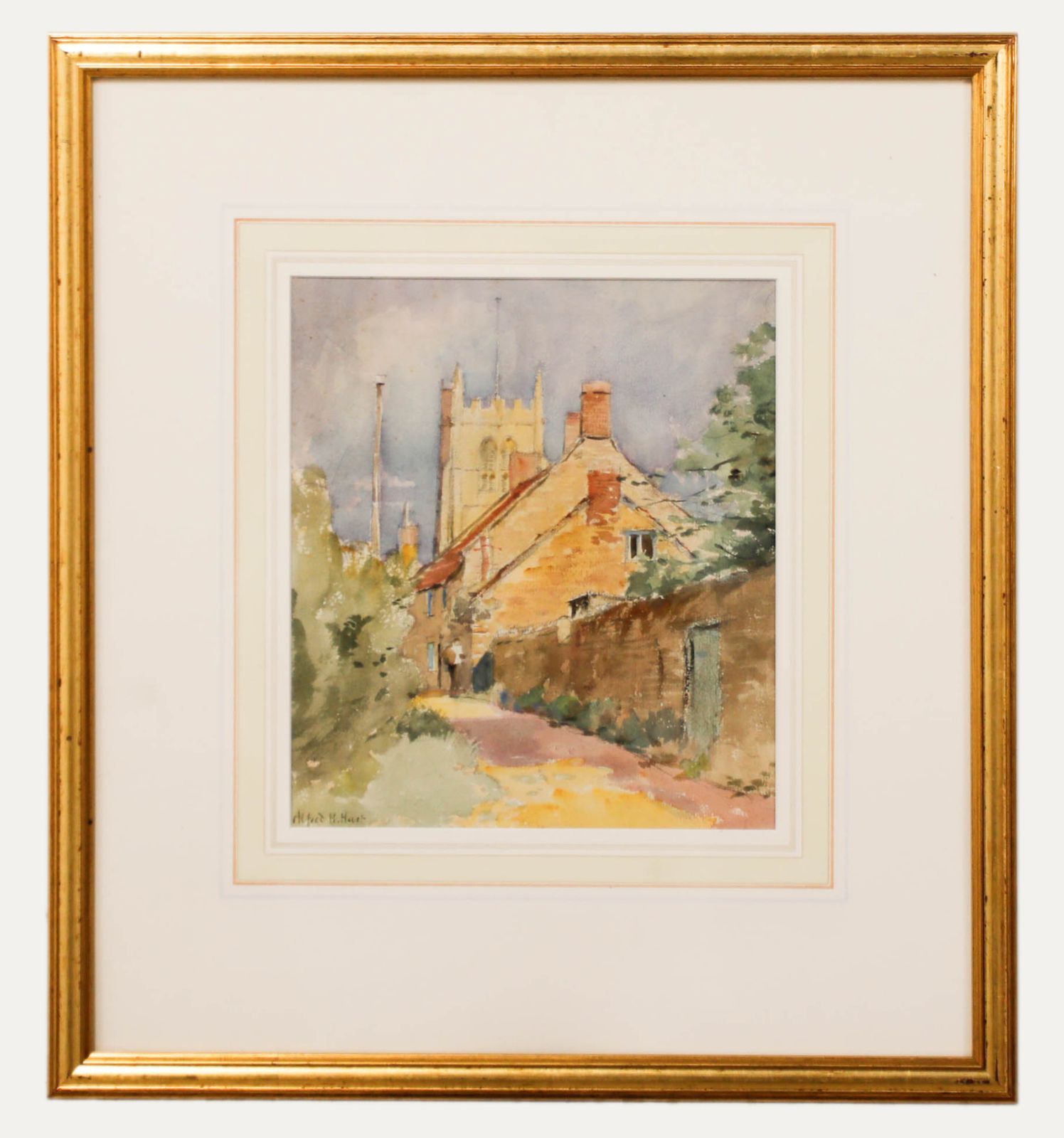 Alfred Henry Hart (1866 1953) Framed Watercolour, Church Lane