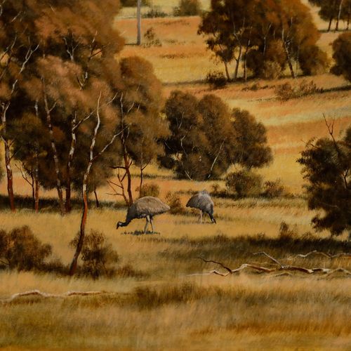 Michael Taylor Framed Contemporary Oil, Looking Out Across The Plains photo Art