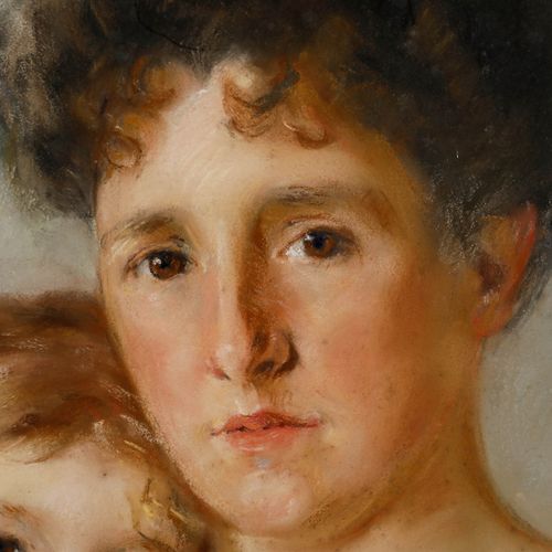J. M. Heaton Late 19th Century Watercolour, Mother And Daughter photo for sale