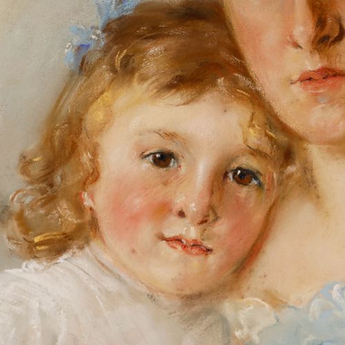 J. M. Heaton Late 19th Century Watercolour, Mother And Daughter photo Art
