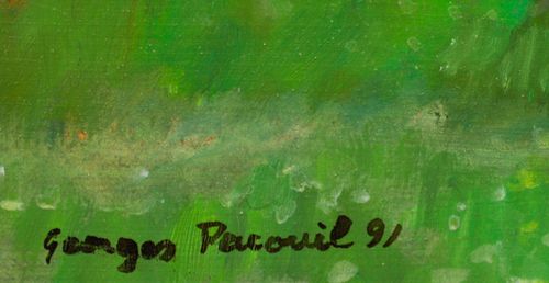 Georges Pacouil (1903 1996) Framed 20th Century Oil, Lakeside Cabin photo 250.0