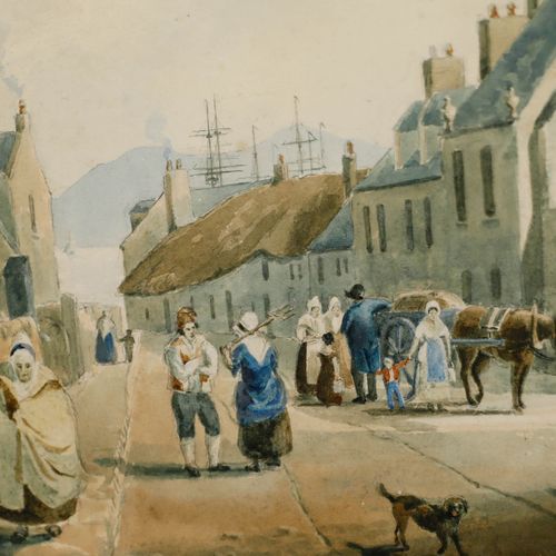 Attrib. Thomas Fairbairn (1820 1884) Framed Watercolour, Old Dumbarton photo 195.0