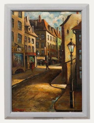 Gerhard Windisch (1895 1961) Framed Oil, Early Morning In The City