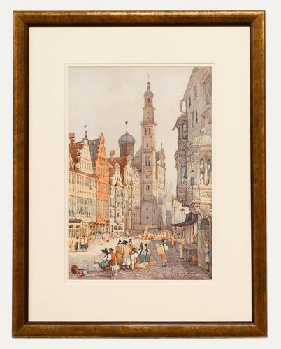 Circle Of Samuel Prout (1783 1852)  Early 19th Century Watercolour, Augsburg