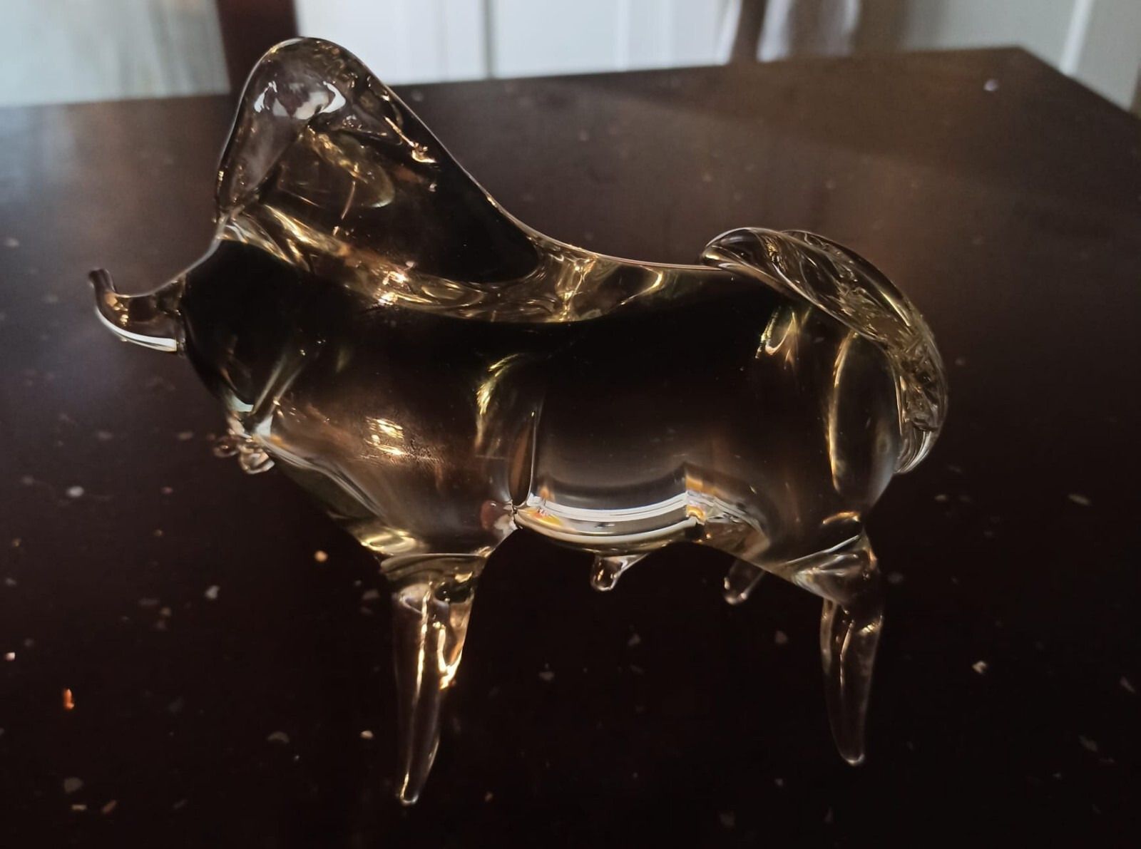Murano Glass Bull Handmade Sculpture Vintage, Italy Venice