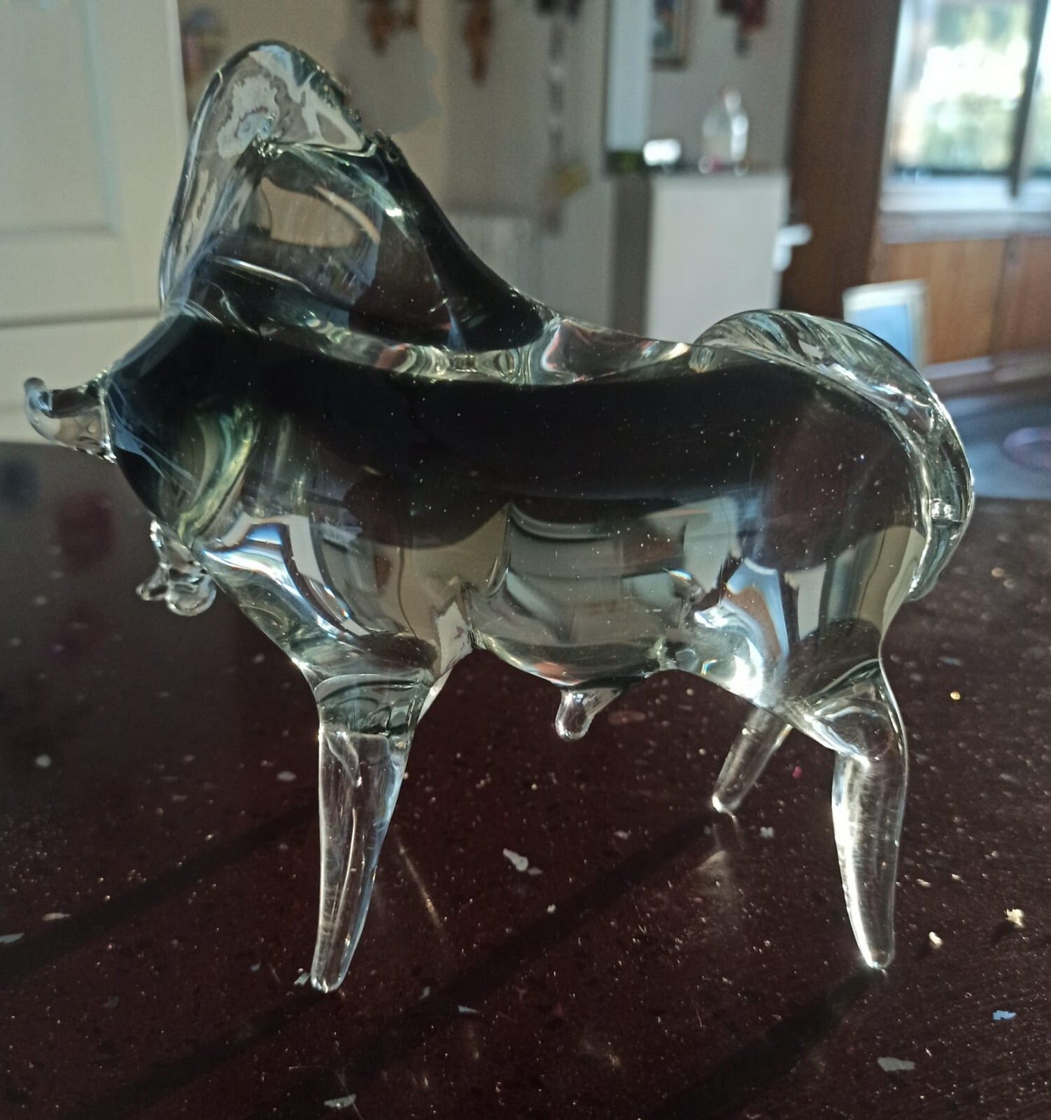 Murano Glass Bull Handmade Sculpture Vintage, Italy Venice photo 157.0