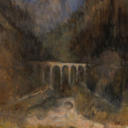 Jenny Lander Framed Contemporary Oil, View From Les Houches photo Art