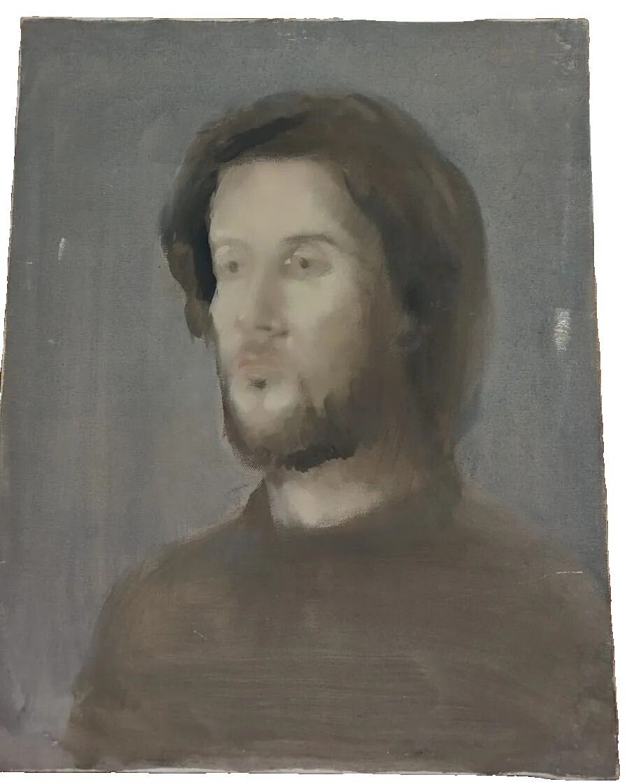 Oil Painting On Canvas Portrait Of Donato Cicconi Annigoni School Simi