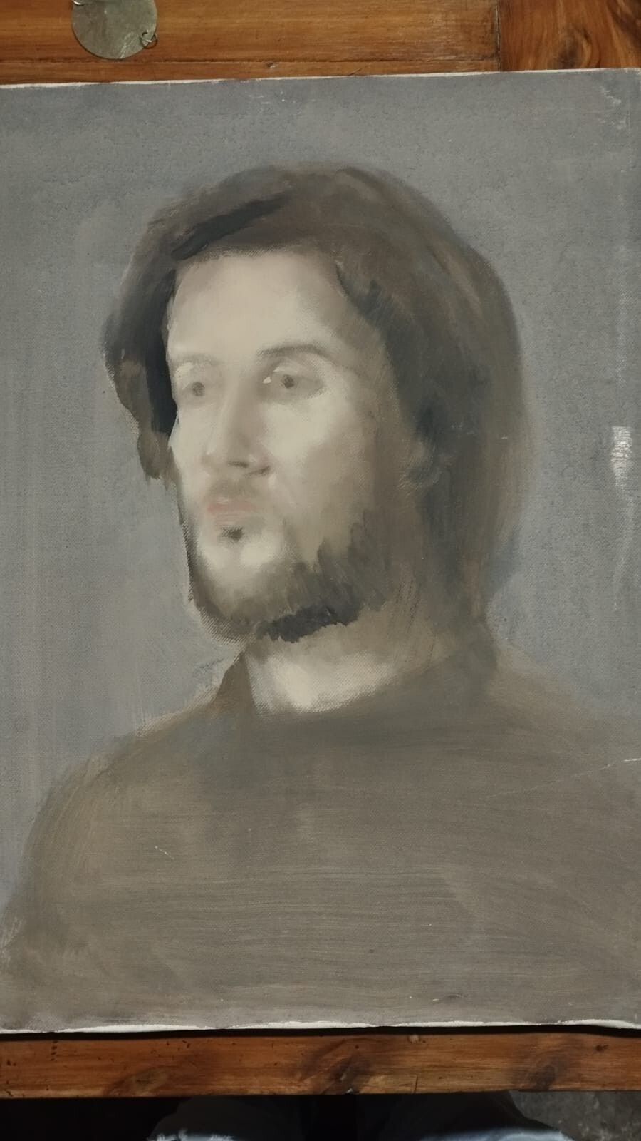 Oil Painting On Canvas Portrait Of Donato Cicconi Annigoni School Simi photo vinterior