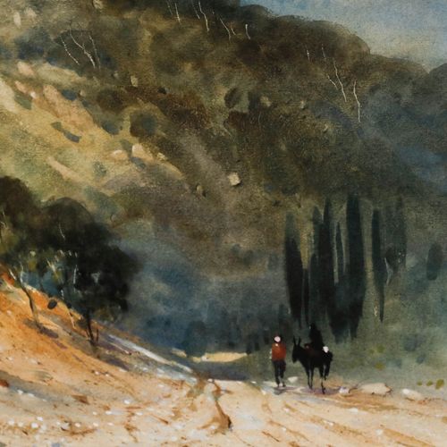John Barrie Haste (1931 2011) 20th Century Watercolour, Spanish Hills photo Art