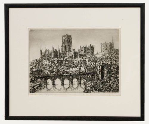 Walter Lishman (1900 1986) Mid 20th Century Etching, Durham Cathedral