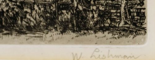 Walter Lishman (1900 1986) Mid 20th Century Etching, Durham Cathedral photo vinterior