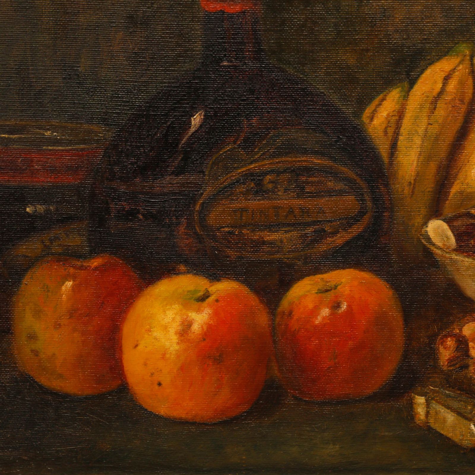 F. Higgins Early 20th Century Oil, Still Life With Tintara Wine photo Art