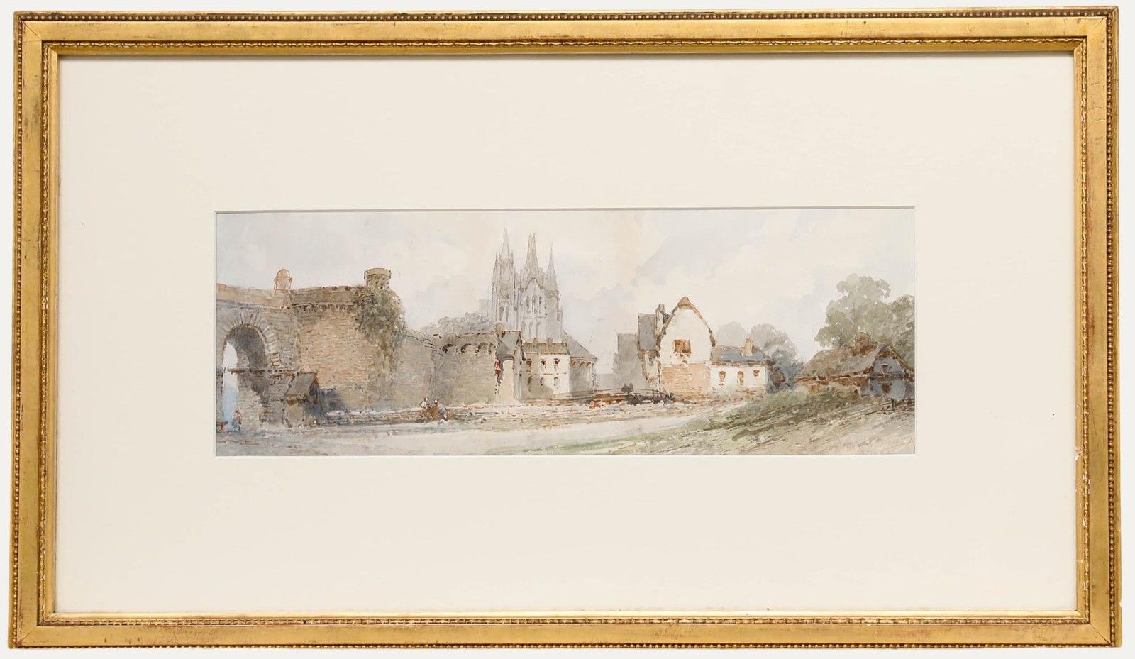 Paul Marny (1829 1914) Late 19th Century Watercolour, View Of A Cathedral