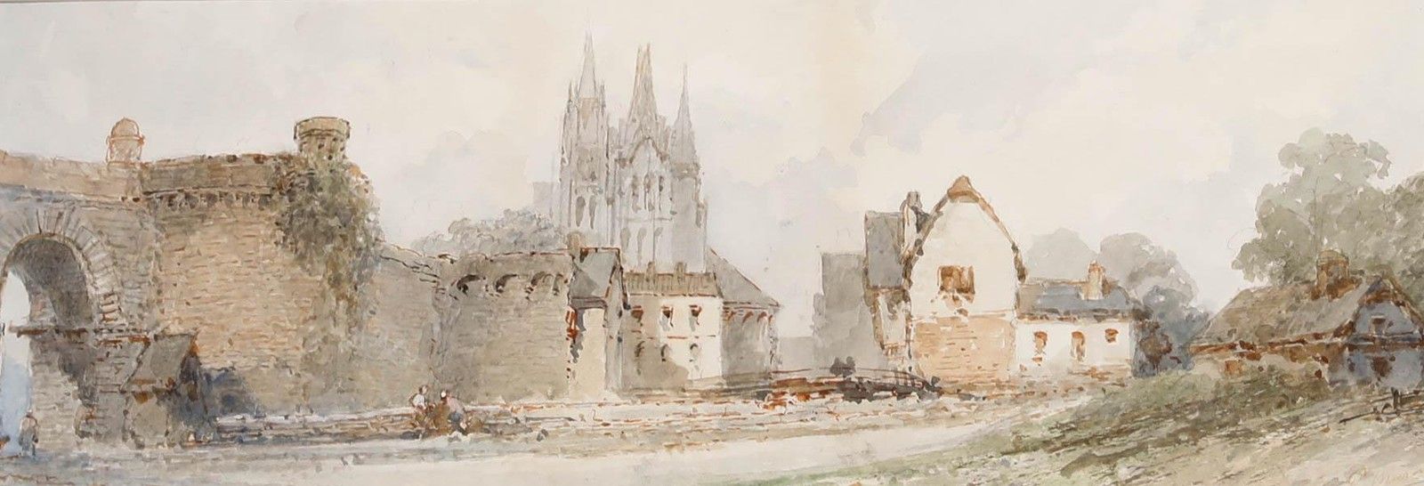 Paul Marny (1829 1914) Late 19th Century Watercolour, View Of A Cathedral photo furniture