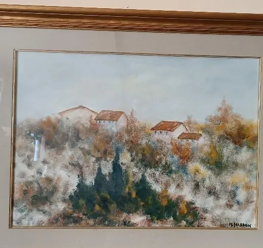 Oil On Canvas Marino Scardigli (Pistoia, 1921 Fish, 2005) Tuscan Landscape photo Art