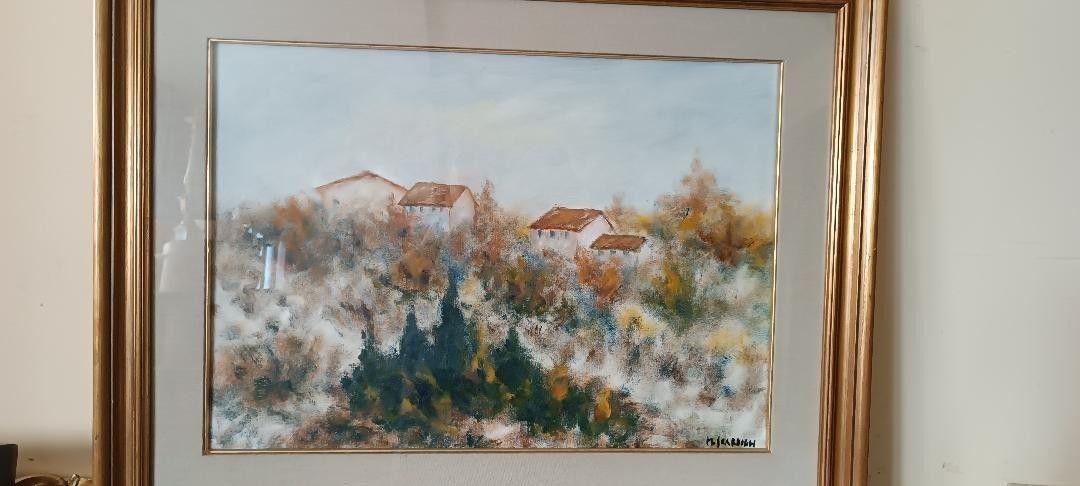 Oil On Canvas Marino Scardigli (Pistoia, 1921 Fish, 2005) Tuscan Landscape photo 209.0