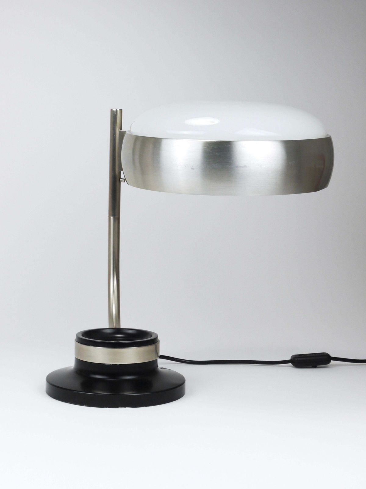photo for sale Oscar Torlasco Black & Nickel Table Desk Swivel Lamp, Lumi Milano, Italy, 1960s