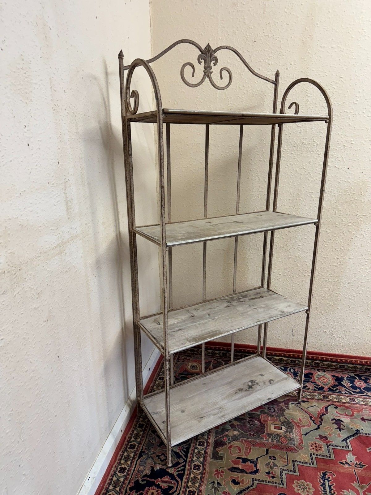 French Metal And Wood Folding Four Shelf Stand photo 275.0