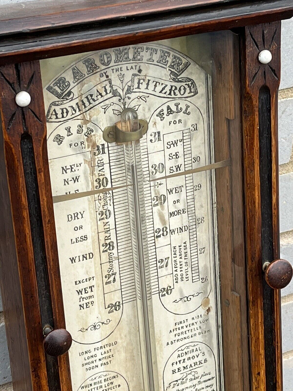 Antique Admiral Fitzroy Barometer. photo 199.0