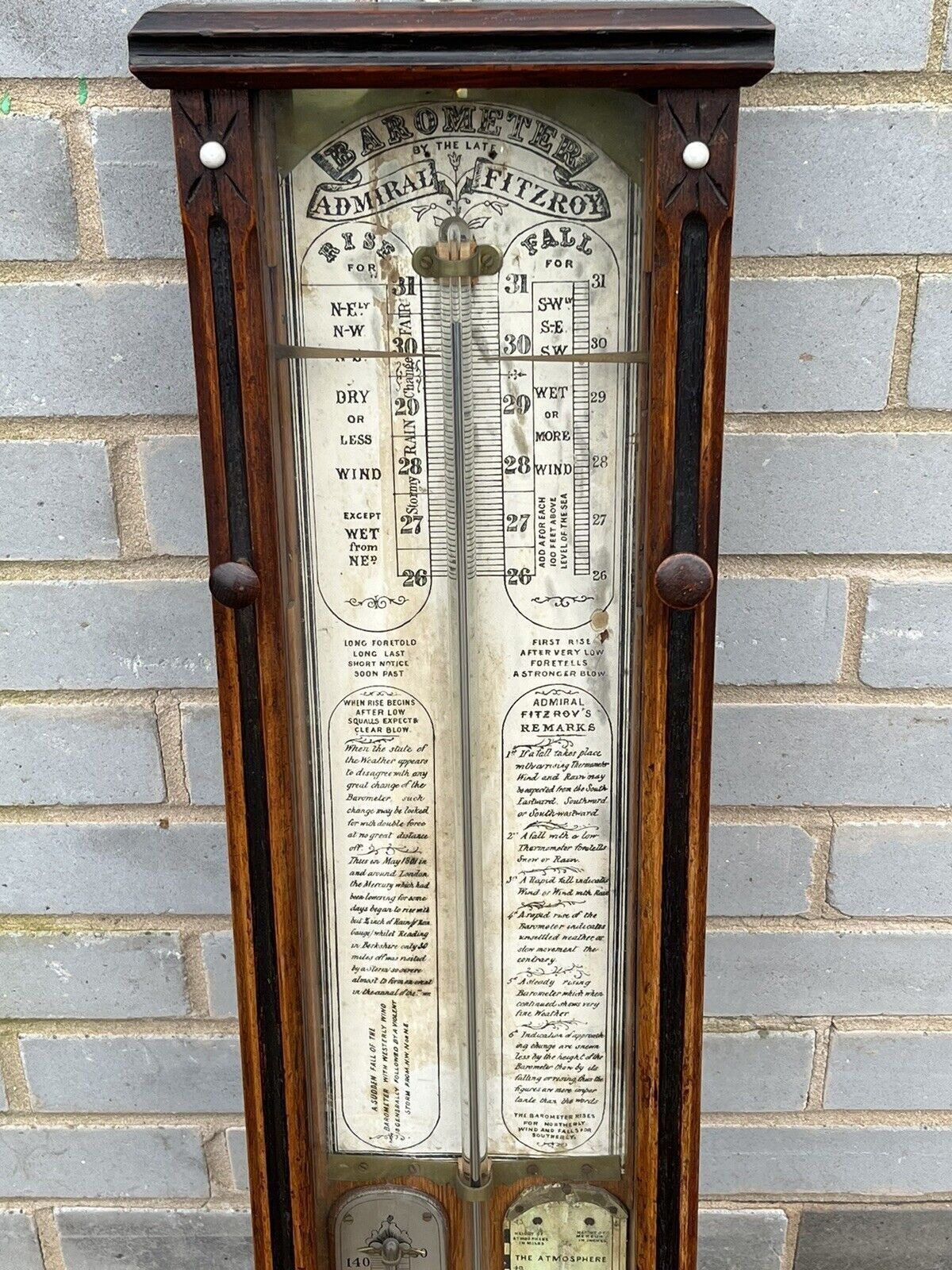 Antique Admiral Fitzroy Barometer. photo vintage