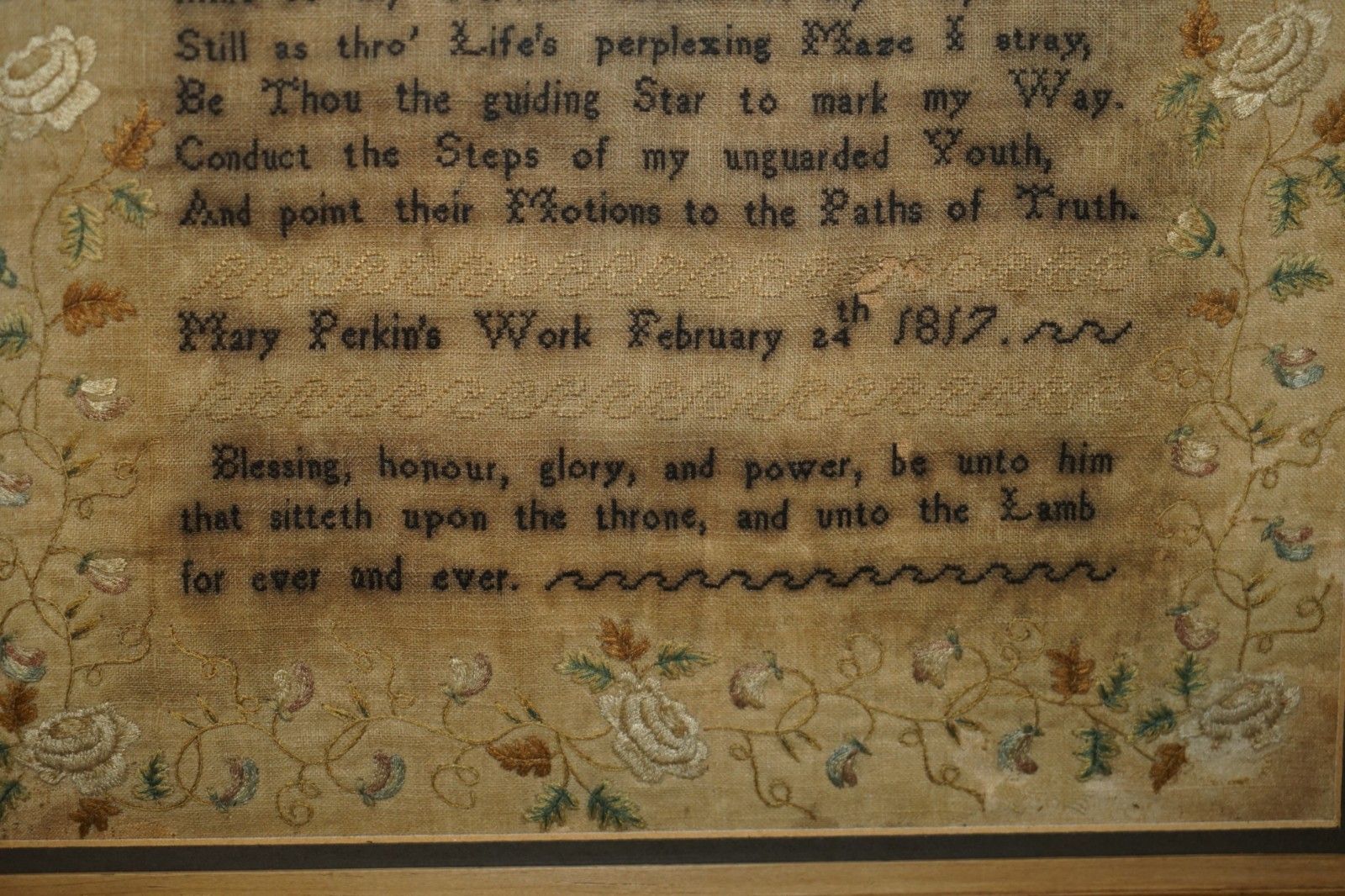 Collectable Antique Antique 1817 Mary Perkins George III Needlework Sampler photo buy