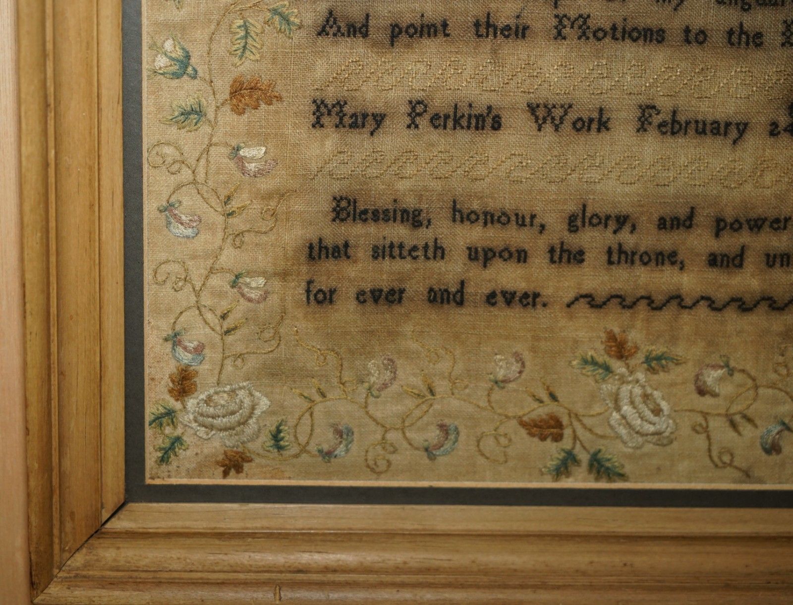 Collectable Antique Antique 1817 Mary Perkins George III Needlework Sampler photo vintage