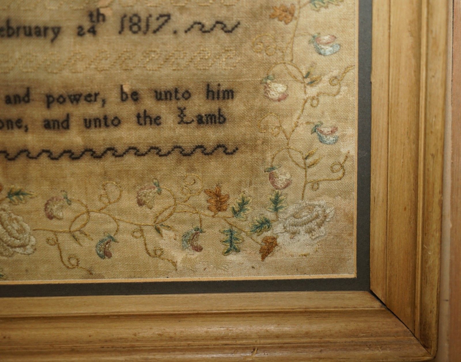 photo furniture Collectable Antique Antique 1817 Mary Perkins George III Needlework Sampler