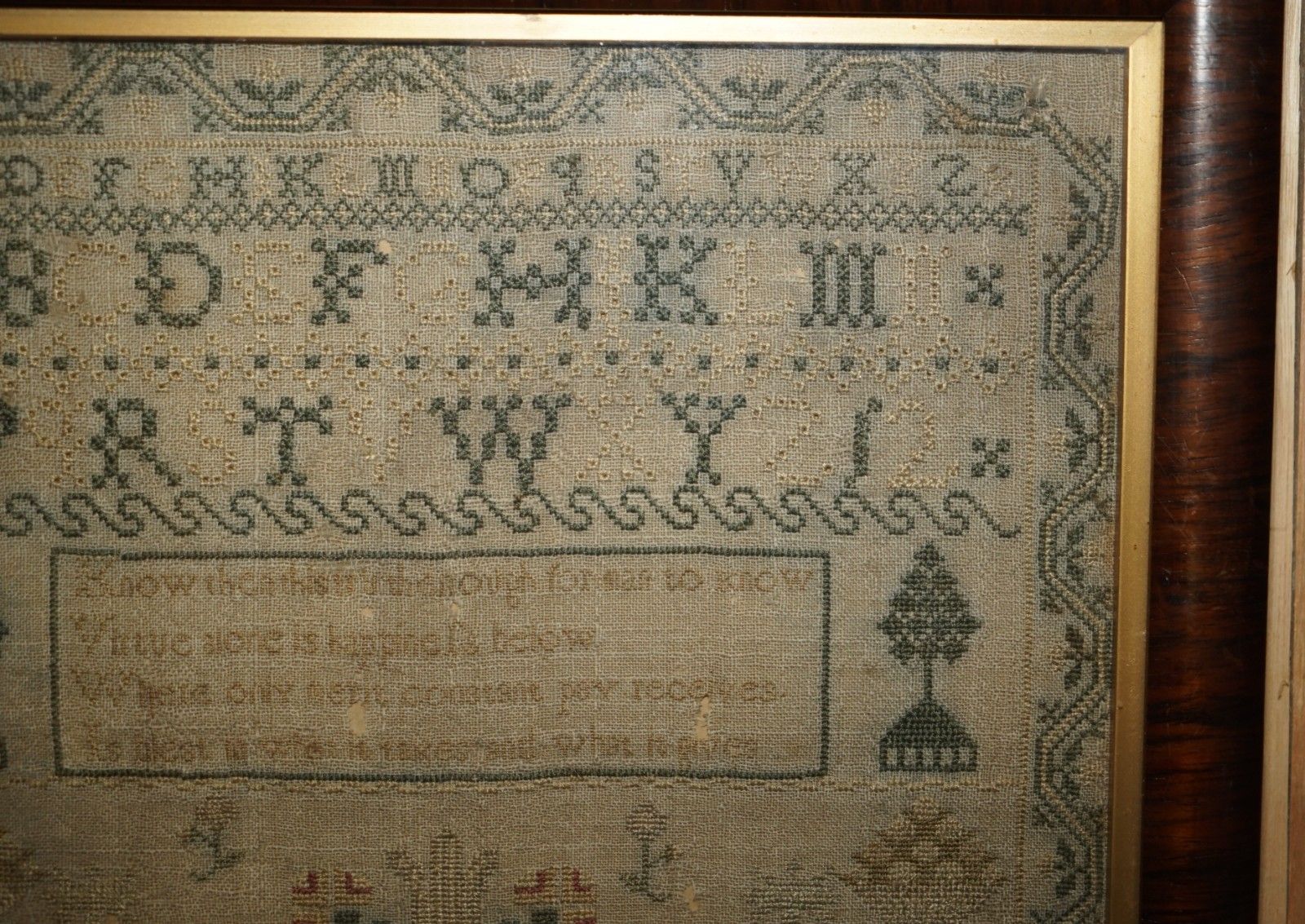 photo furniture Collectable Antique Antique 1791 George III Needlework Sampler Original Stamped