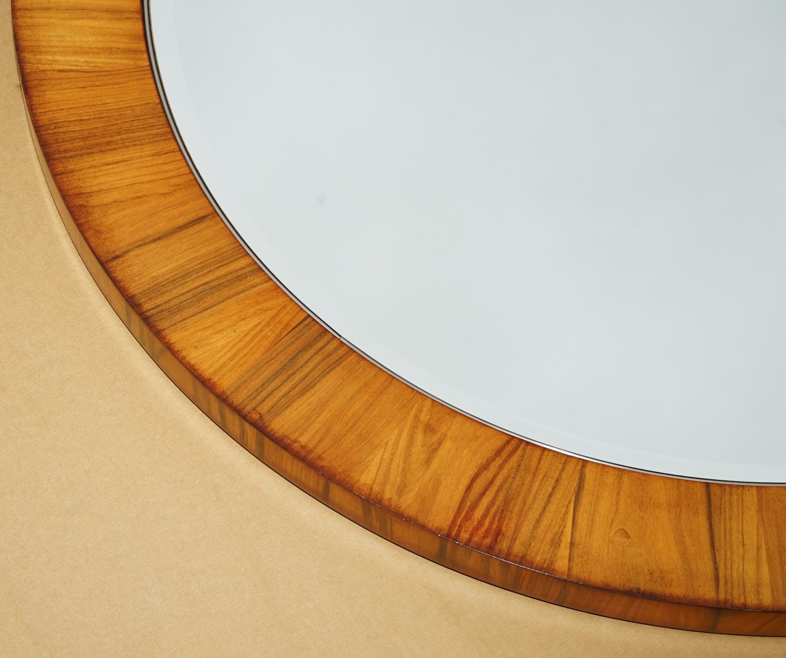 Large 111cm Wide Contemporary Rosewood Framed Round Wall Mirror photo 895.0