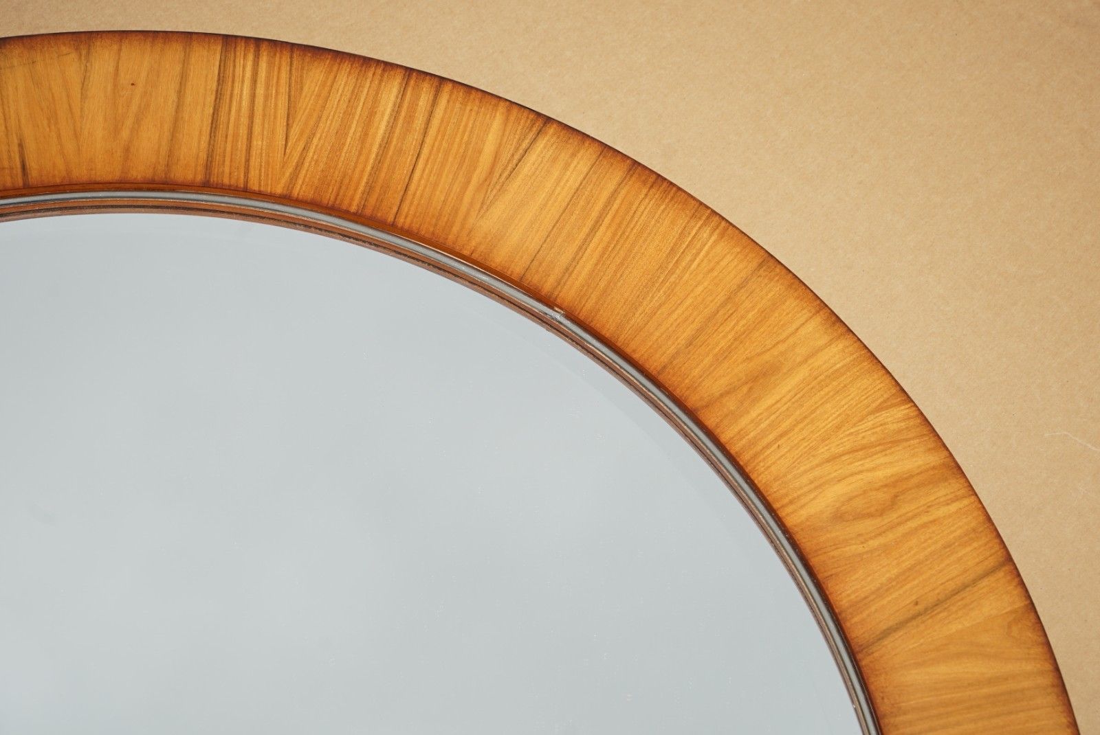 Large 111cm Wide Contemporary Rosewood Framed Round Wall Mirror photo buy