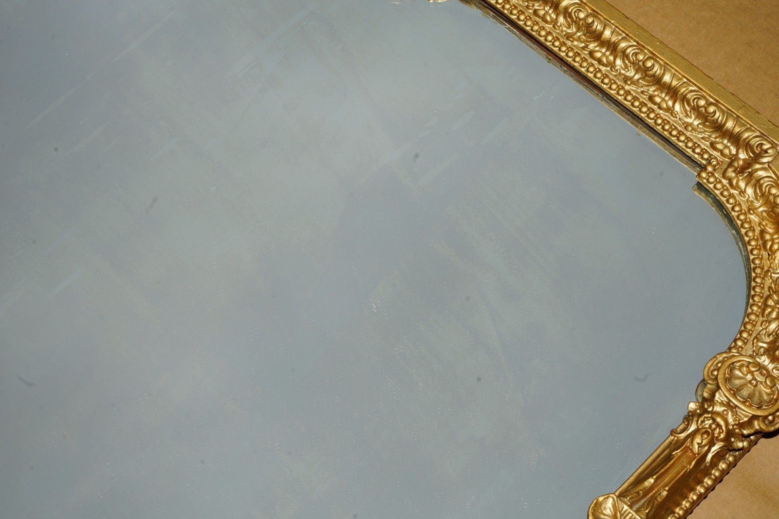 Home Decor Exquisite Antique 19th Century Neoclassical Design Gold Gilt Overmantle Mirror photo