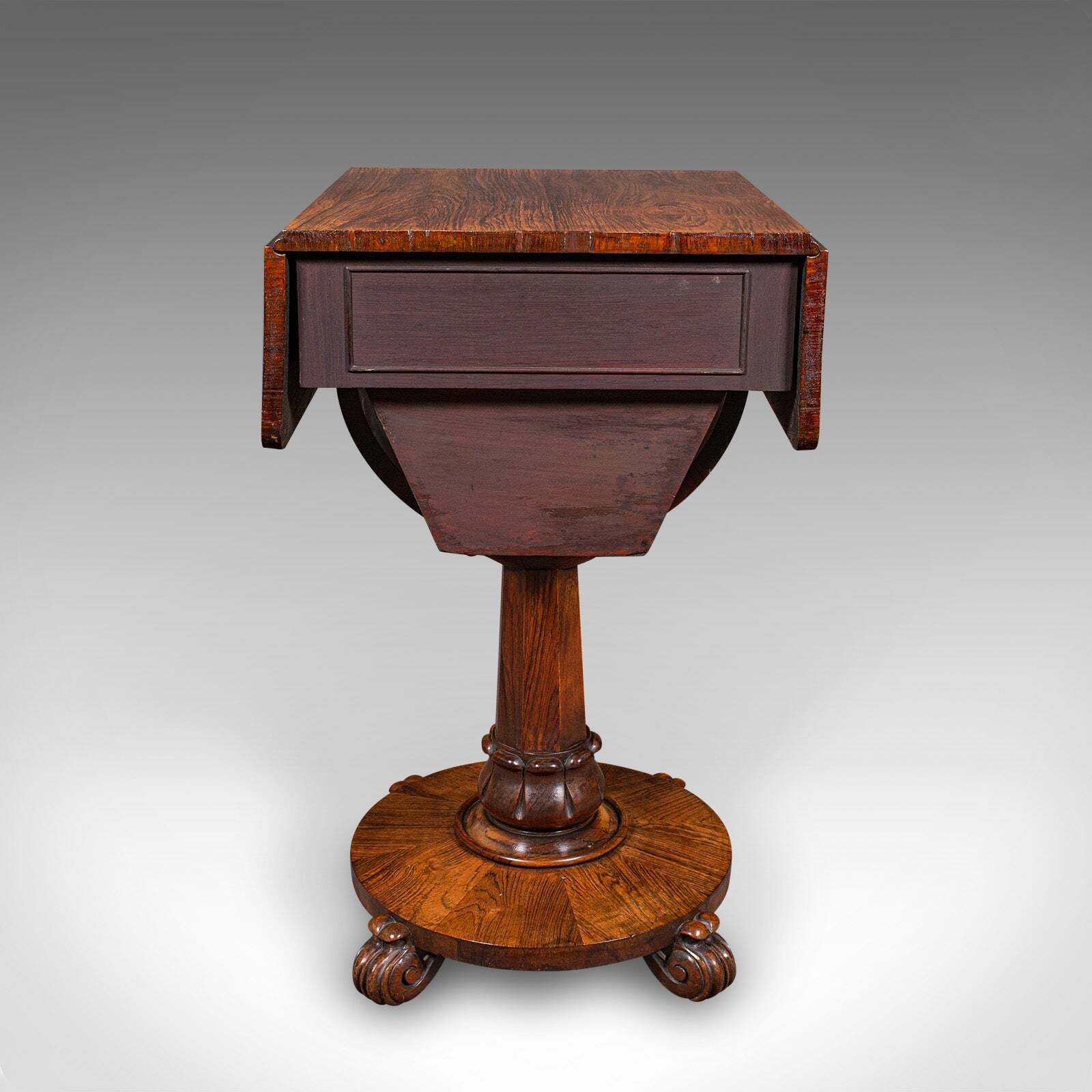 Antique Ladies Work Table, English, Drop Leaf, Sewing, Games, William IV, C.1835 photo buy