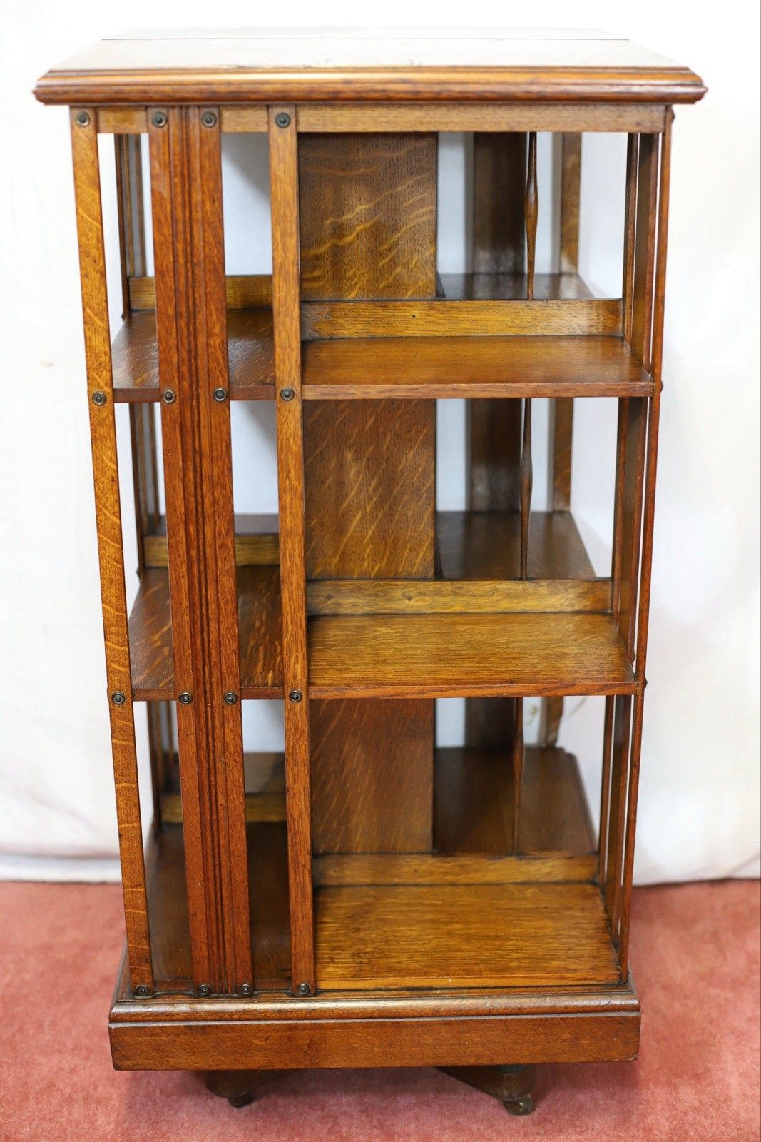 photo furniture Beautiful Victorian Oak Revolving Bookcase.