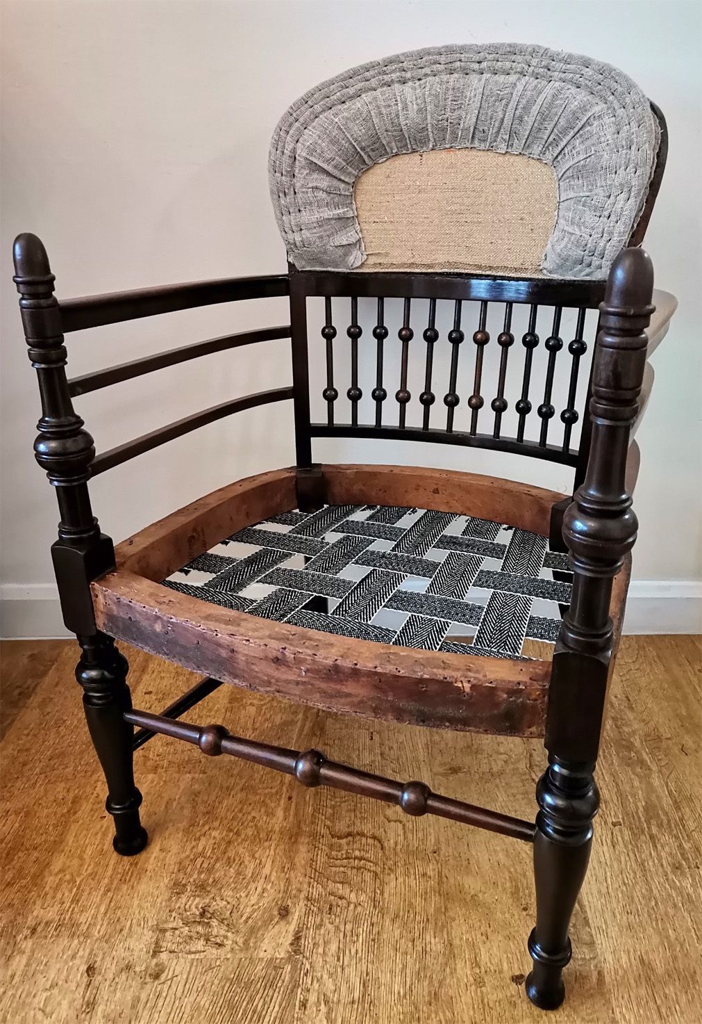 photo for sale Arts & Crafts Mahogany Ball And Stick Tub Chair