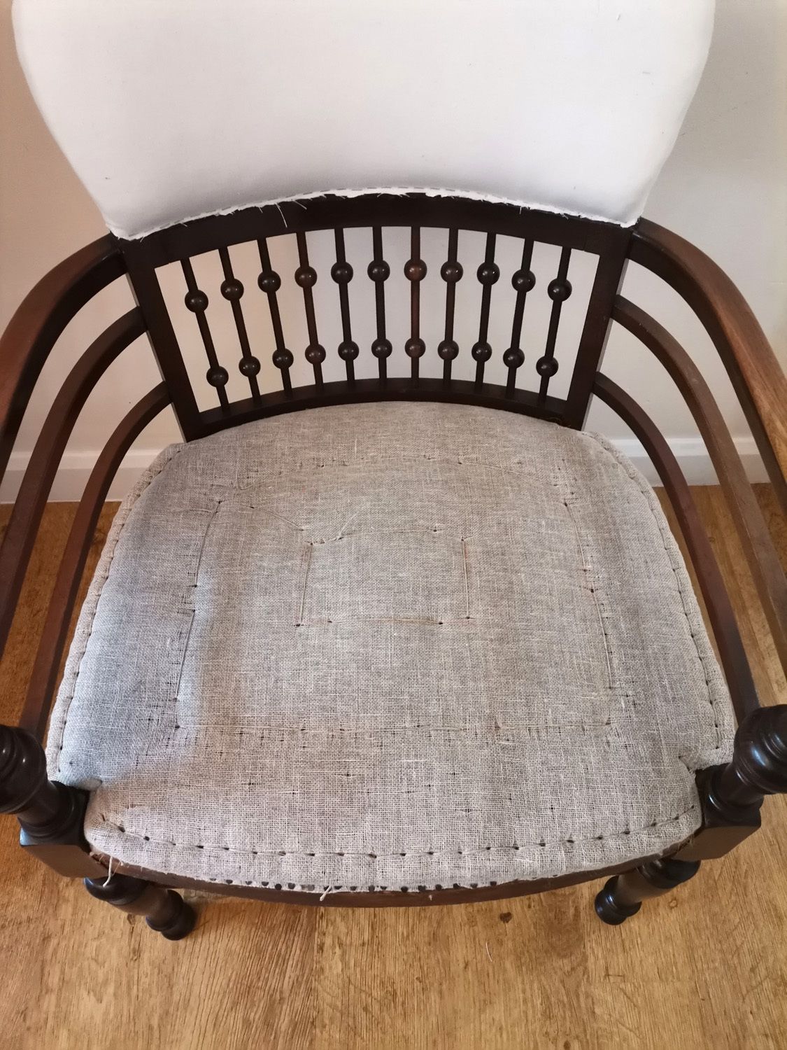 Furniture Arts & Crafts Mahogany Ball And Stick Tub Chair photo