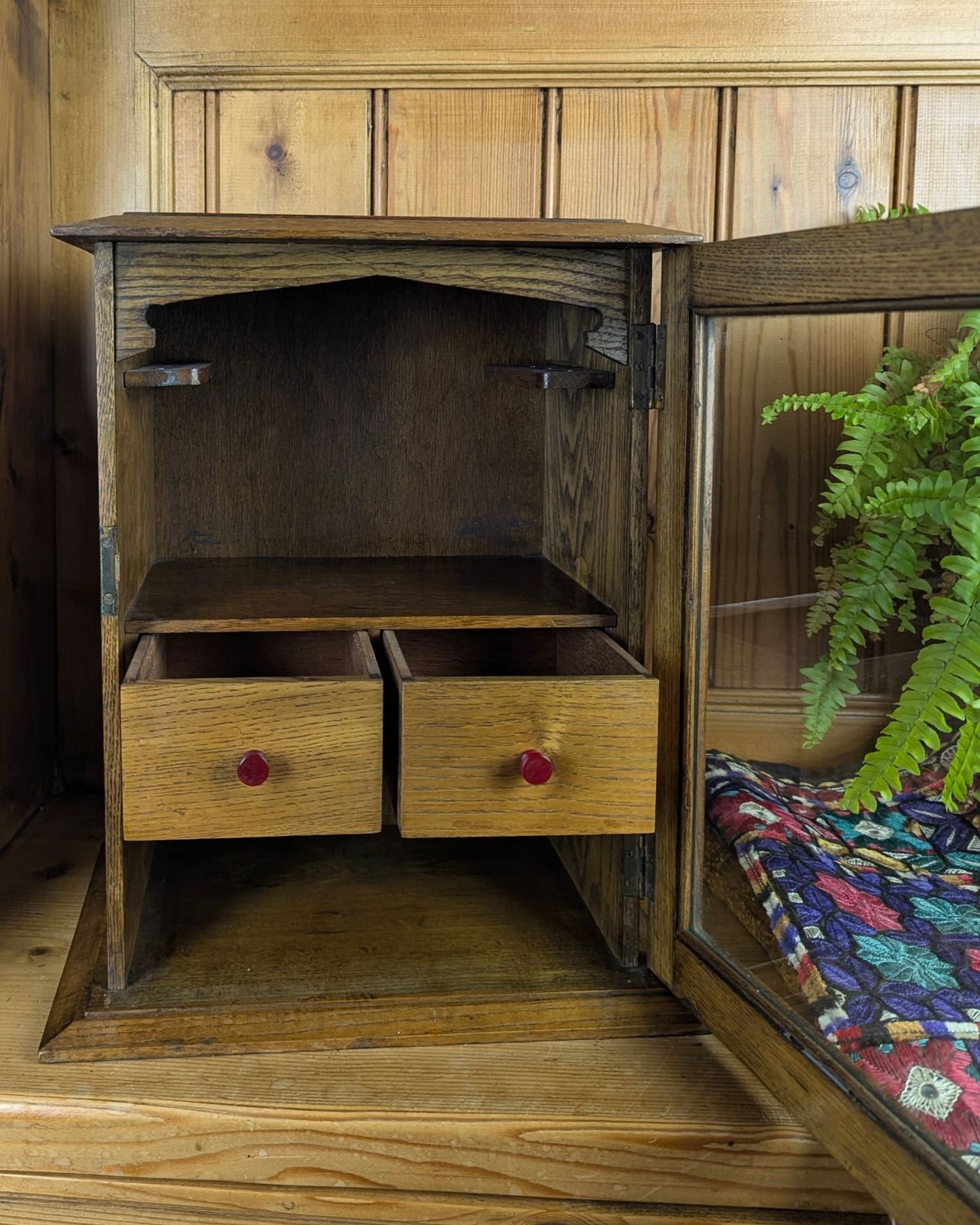 Honey Oak Early 20th Century Tobacco / Pipe Cabinet photo for sale